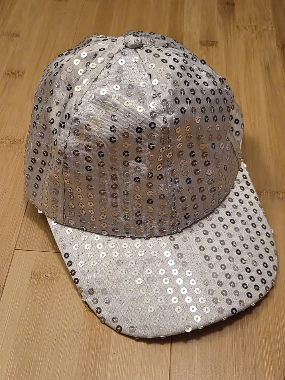 Silver Sequin Baseball Cap Sparkly Party Festival Hat One Size